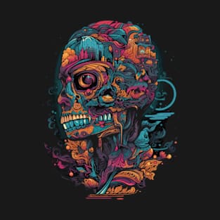 Psychedelic DMT Art Dream Skull T-Shirt