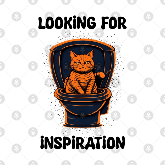 Orange cat looking for inspiration by Yopi