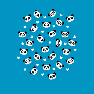 Panda bear tee pattern with hearts T-Shirt