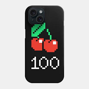 Pixel Art Arcade Cherry Power Up 100 Phone Case