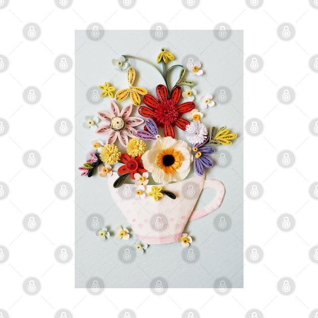Printed Tea pot flower by solsolyi