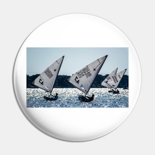 Lasers Sailing in Silhouette Pin