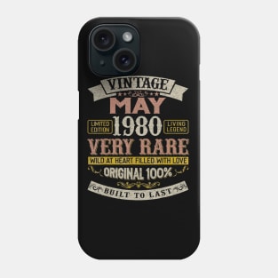 40th Birthday Gifts Vintage 1980 May Women Men Phone Case