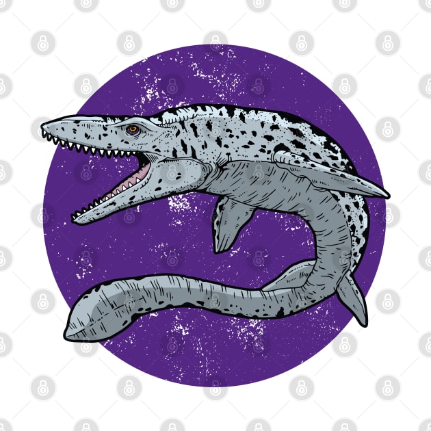 Mosasaurus on Purple Circle by danchampagne