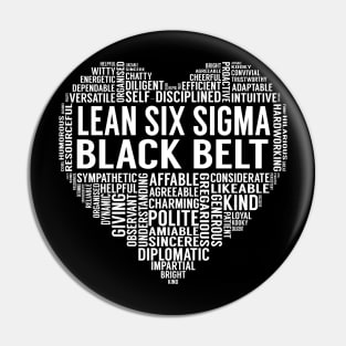 Lean Six Sigma Black Belt Heart Pin