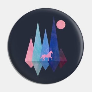 Horse and mountains Pin