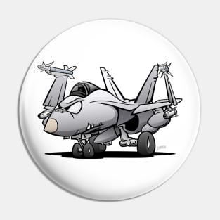 F/A-18 Hornet Fighter Jet Airplane Cartoon Pin