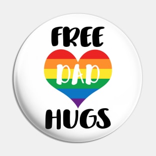 Free Dad Hugs - Black Text Pin