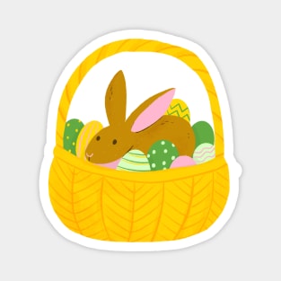 Easter Bunny in a basket of eggs Magnet