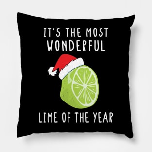 It's The Most Wonderful Lime Of The Year Funny Christmas Fruit Pajama Shirt Pillow