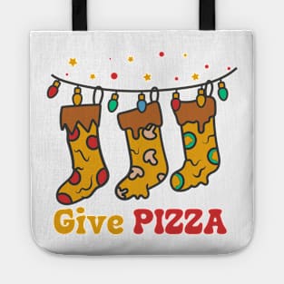 pizza christmas, give pizza Tote