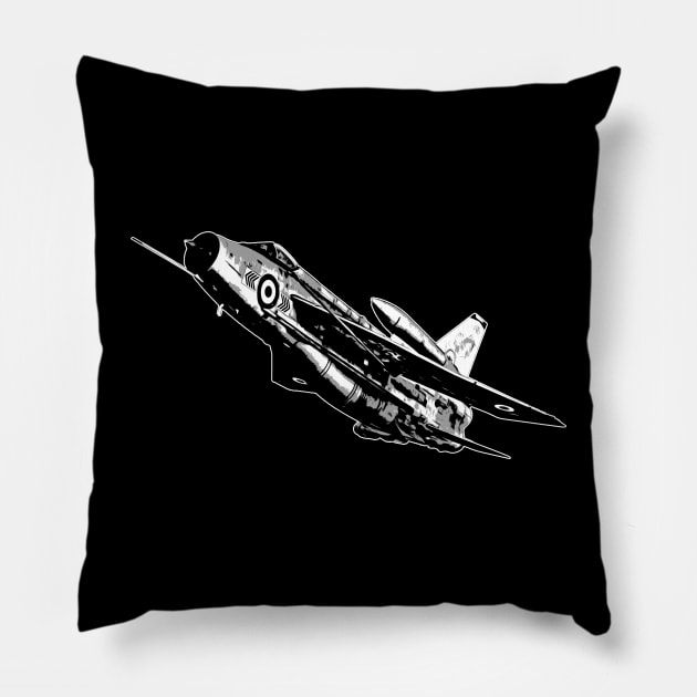 English Electric Lightning Jet Fighter Aircraft RAF Airplane Plane Pillow by BeesTeez