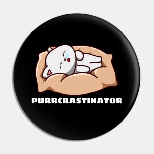 Purrcrastinator | Cute Procrastinator Pun Pin