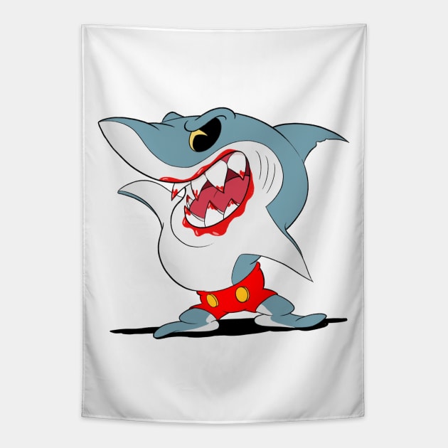 Jaws Shark (transparent) Tapestry by Kevcraven