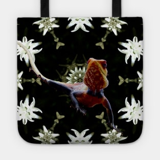 Edelweiss & Lizard / Swiss Artwork Photography Tote