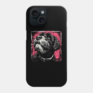 Retro Art Black Russian Terrier Dog Lover Phone Case