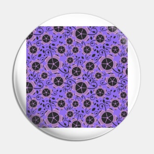 Purple Geometric Floral Pattern Pin