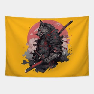 samurai wolf Tapestry