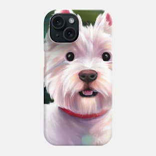 Cute West Highland White Terrier Drawing Phone Case