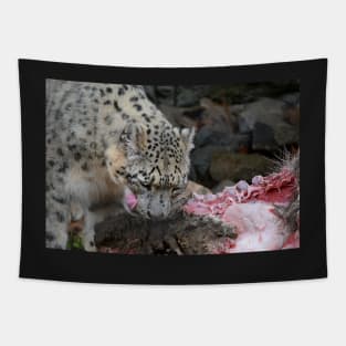 Snow Leopard's Lunch Tapestry