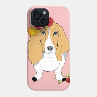 Basset Hound Dogs Love Roses Phone Case