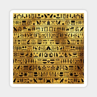 Gold and Black Hieroglyphics Mask Magnet