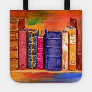 Old Books Watercolor Tote