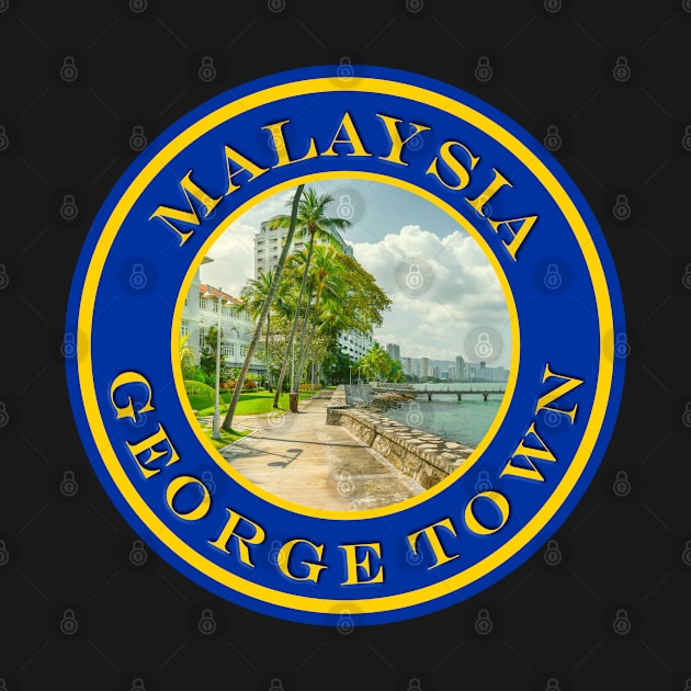 Malaysia George Town Ocean Walk - T-shirt Passport Stamps by Eremita Vagus