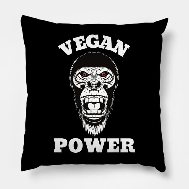 Vegan Power Workout, Gorilla Head Pillow by micho2591