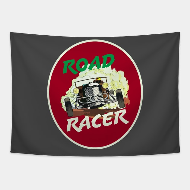 Hot Rod Road Racer Tapestry by MultistorieDog