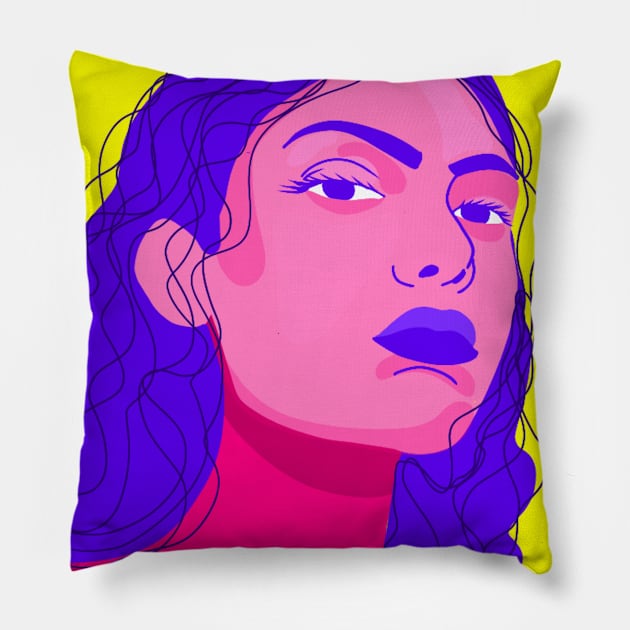 Pink Portrait Pillow by lodesignshop