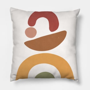 Boho Mid Century Modern Earthy Colors Pillow