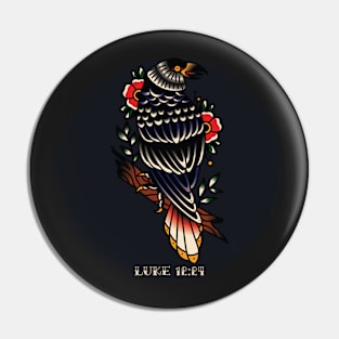 Raven American Traditional Tattoo Flash Pin