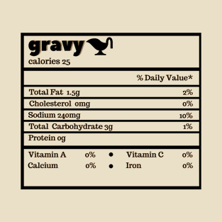 Thanksgiving Gravy Nutrition Facts Funny Christmas T-Shirt