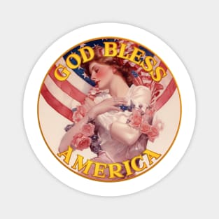 God Bless America with Lady Liberty Magnet