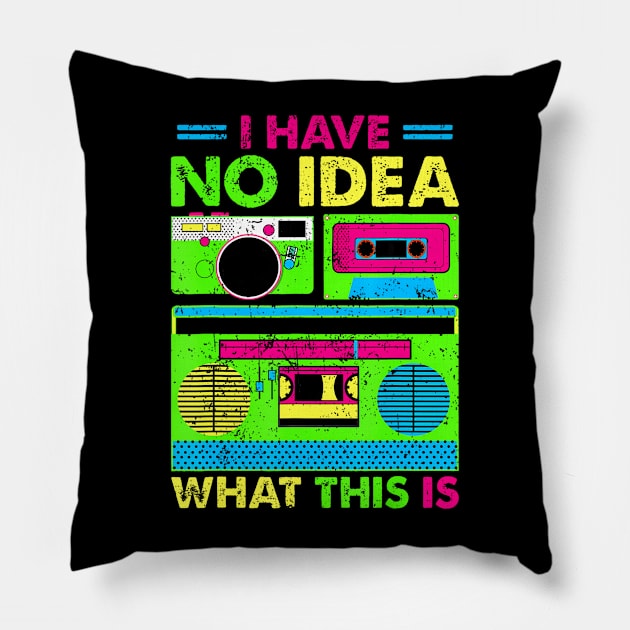 I Have No Idea What This Is Kid 70s 80s 90s Outfit Pillow by Cristian Torres