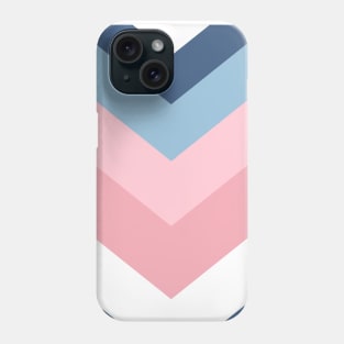 Pink, blue and white chevron Phone Case