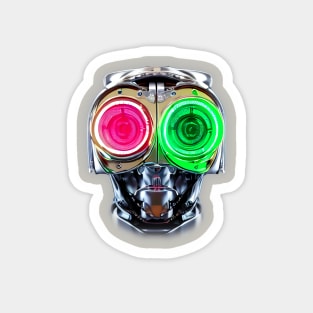 Futuristic Robot with Neon Eyes Magnet