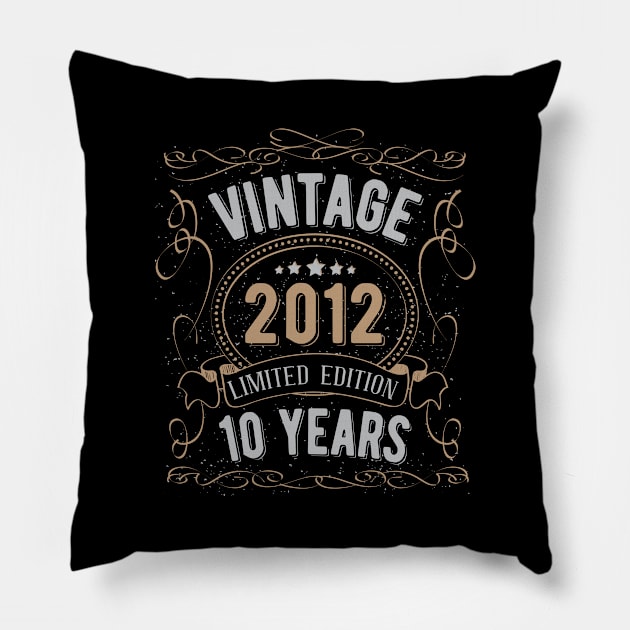 Vintage 2012 Limited Edition 10th Birthday 10 Years Old Pillow by BramCrye
