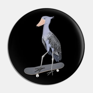 Shoebill Bird Skateboard Birdwatcher Animal Biologist Pin