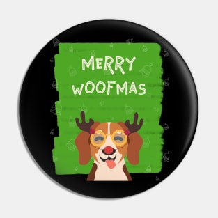 Merry Woofmas Cute Dog Christmas Pin