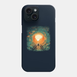 Tunnel of Love, Ukraine cartoon sunset illustration Phone Case