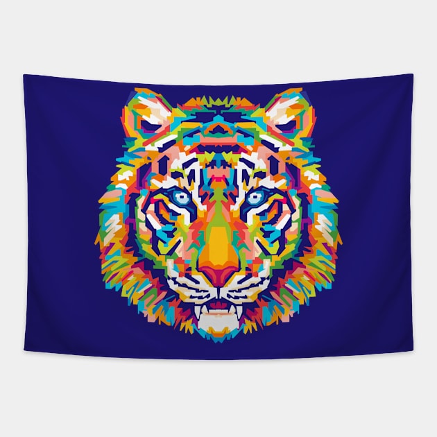 Tiger Pop Art Tapestry by mrcatguys