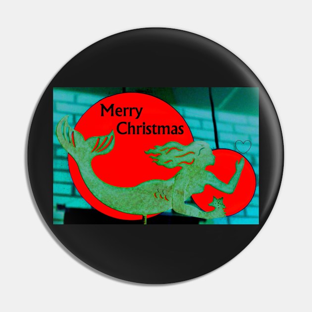 Christmas Mermaid - Merry Christmas Pin by BadHabitsLounge