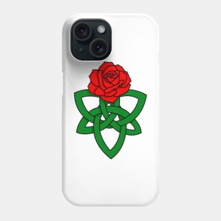 Celtic knotwork with red rose Phone Case