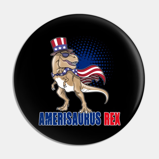 Amerisaurus Rex T-Rex Dinosaur 4th Of July Pin by ModernMode