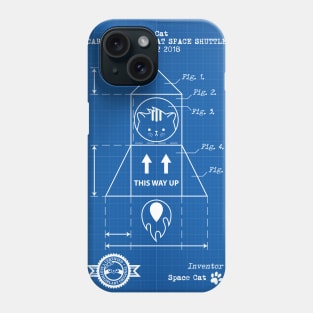 Cat Space Shuttle Blueprint Phone Case