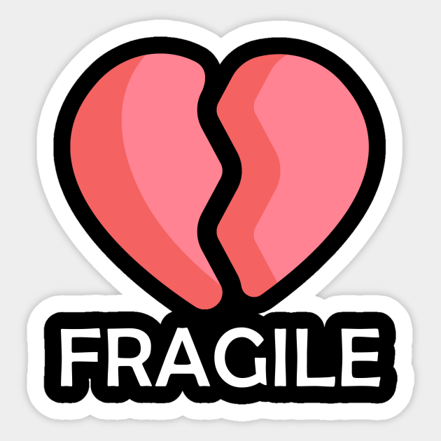 Fragile Heart 3d White Fragile Autocollant Teepublic Fr Fragile Heart 3d White Fragile Autocollant Teepublic Fr