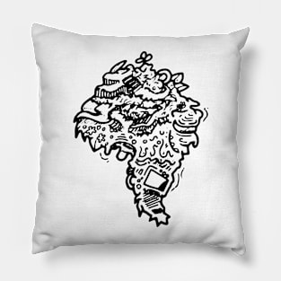 South America Continent Doodle Art Pillow