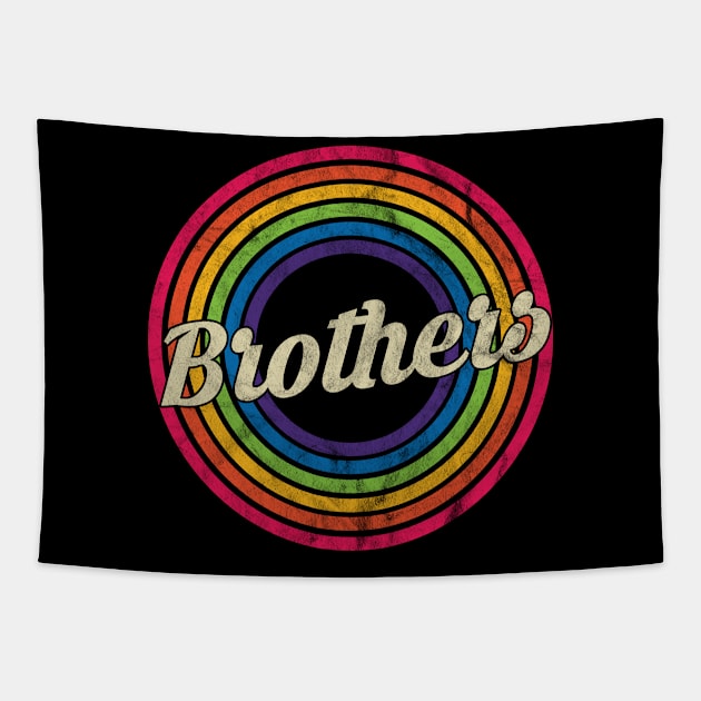 Brothers - Retro Rainbow Faded-Style Tapestry by MaydenArt